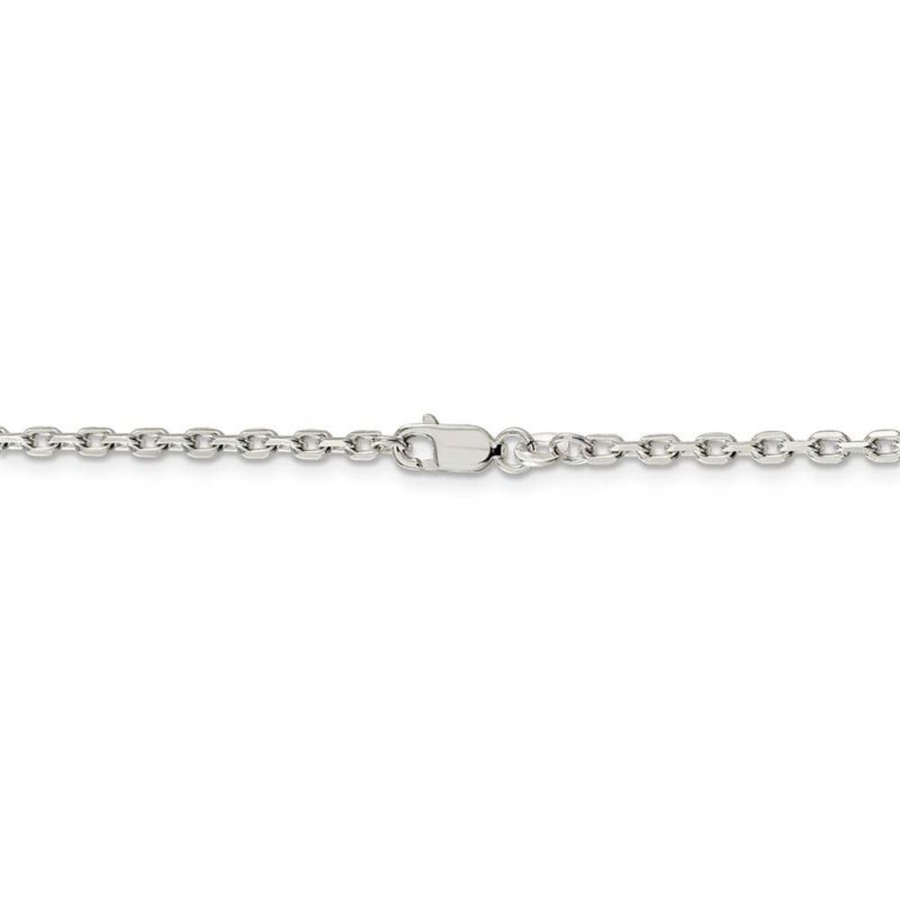 2.75mm Sterling Silver Solid Beveled Oval Cable Chain Necklace, 36 In - Picture 3 of 7